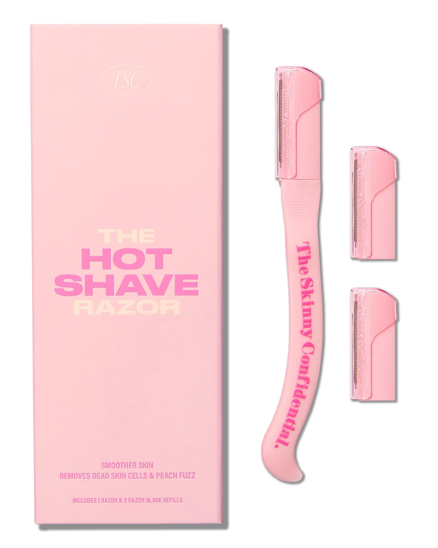 The Skinny Confidential Hot Shave Dermaplane Razor - Gentle & No Peach Fuzz Face Razors for Women for Smooth & Radiant Skin - Facial Hair Shaving & Exfoliating Skincare, Dermaplaning Tool Face Shaver