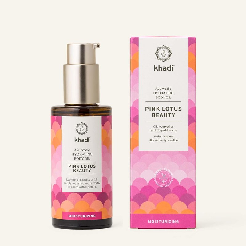 Khadi Pink Lotus Beauty Ayurvedic Body Oil - Hydrating, Balancing & Moisturizing | 3.38 fl oz