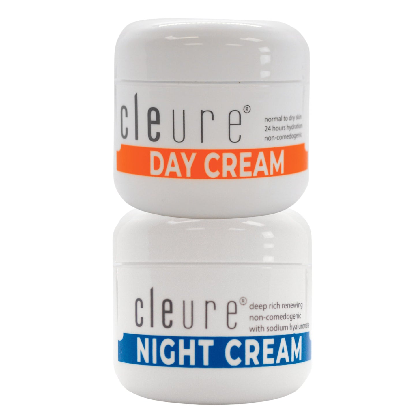 Cleure Hyaluronic Acid & Shea Butter Moisturizing Cream Set – Day & Night Face Moisturizer for Sensitive Skin – Fragrance Free, Paraben Free, Gluten & Salicylate Free