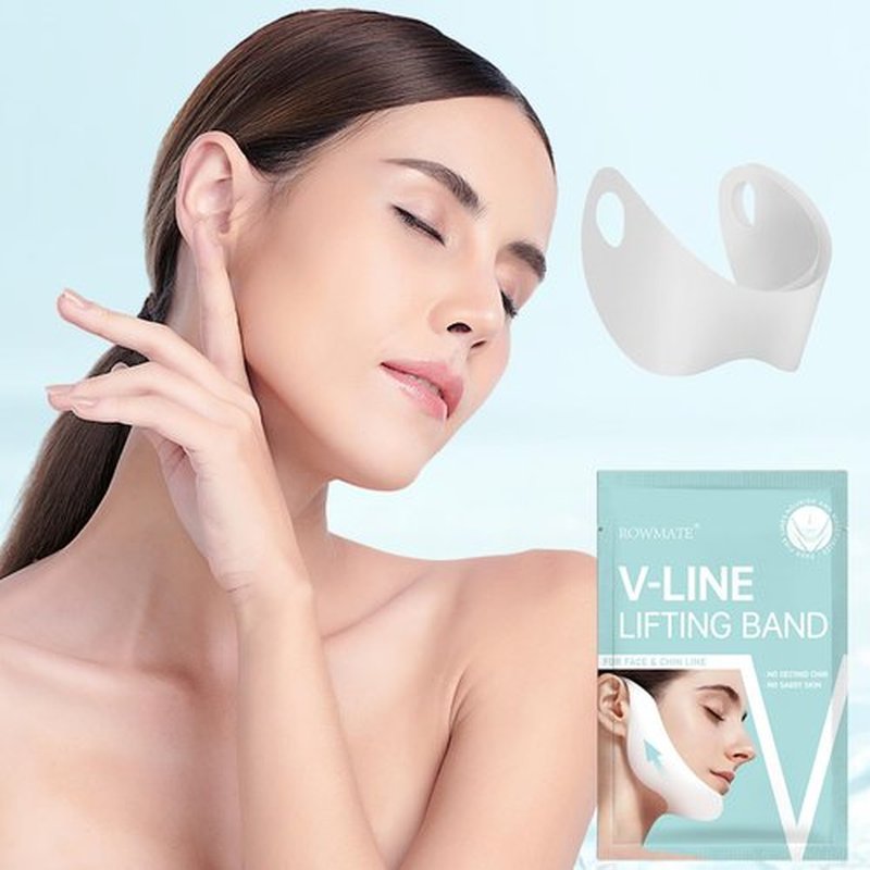 10pcs Chin Strap for Women,Toning Hydrogel Collagen Mask with Hyaluronic Acid & Aloe Vera,white