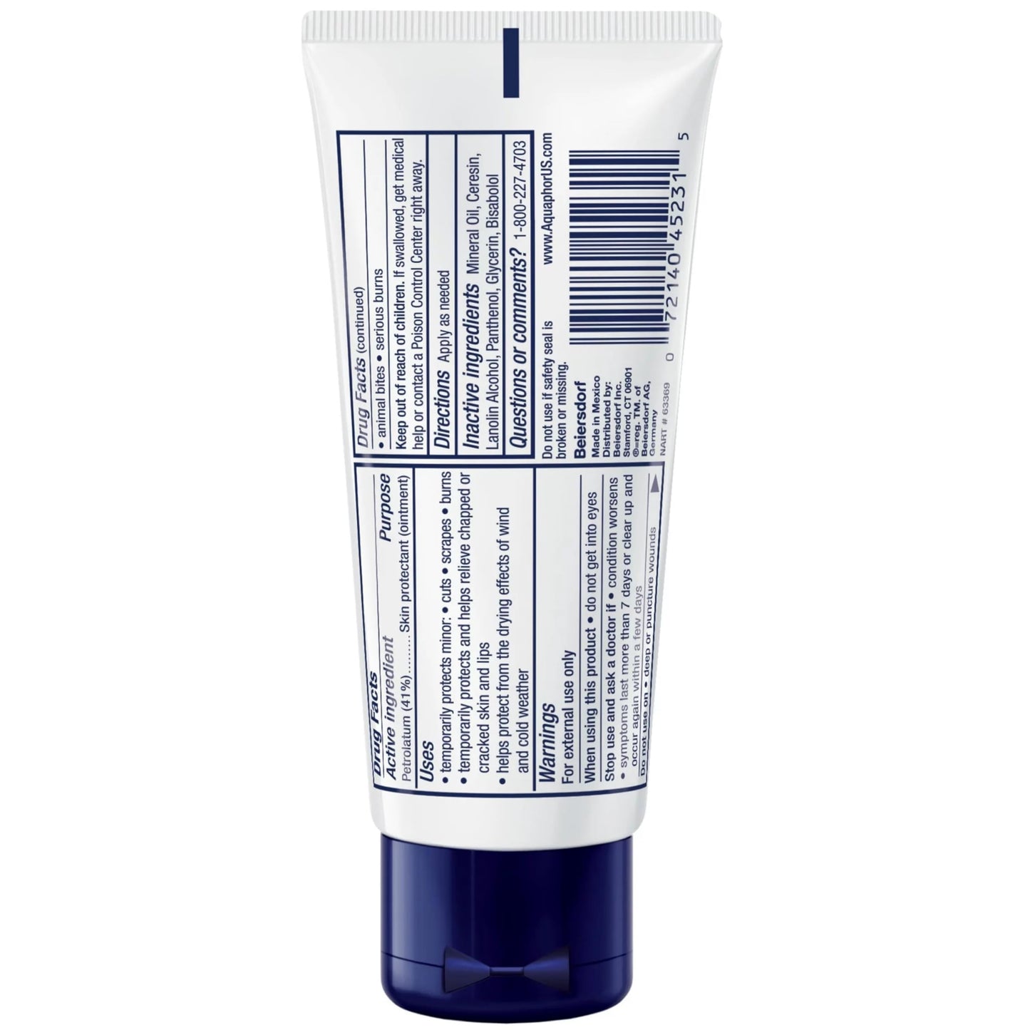 Aquaphor Advanced Therapy Healing Ointment Skin Protectant 1.75 oz. Tube