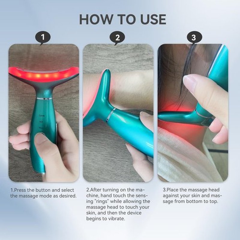 Neck Face Massager, 3-in-1 Portable Facial Massager (Green)