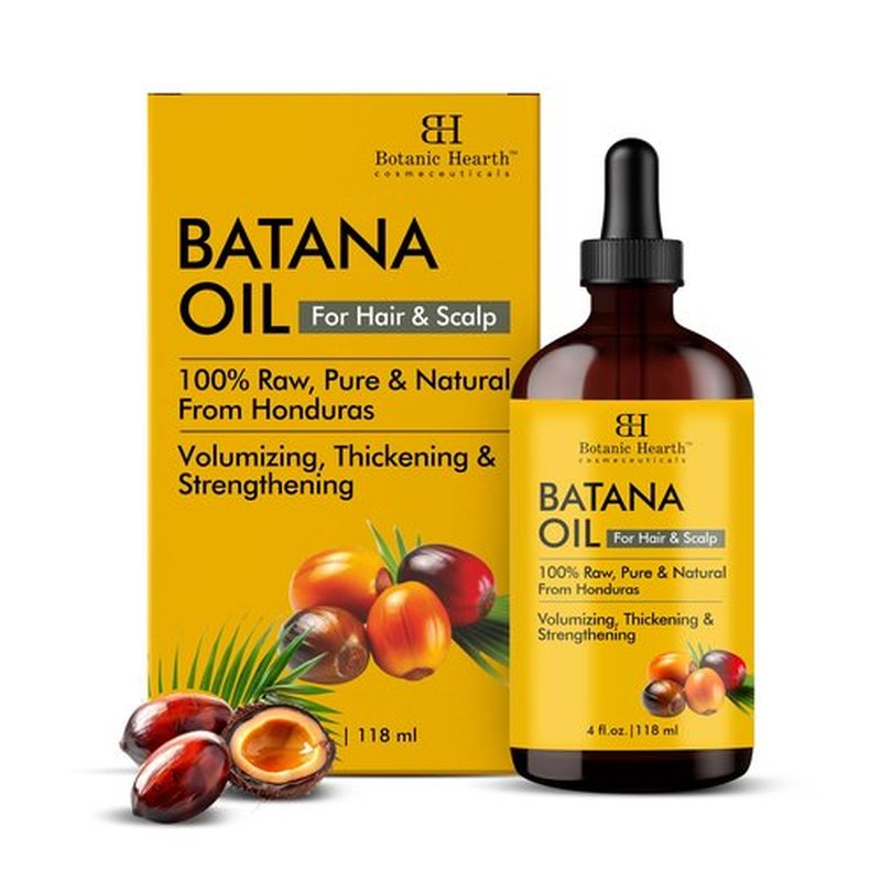 Botanic Hearth Raw Batana Oil for Hair Growth| 100% Pure & Unrefined Oil from Honduras | For Thicker, Stronger Hair - 4 FL OZ