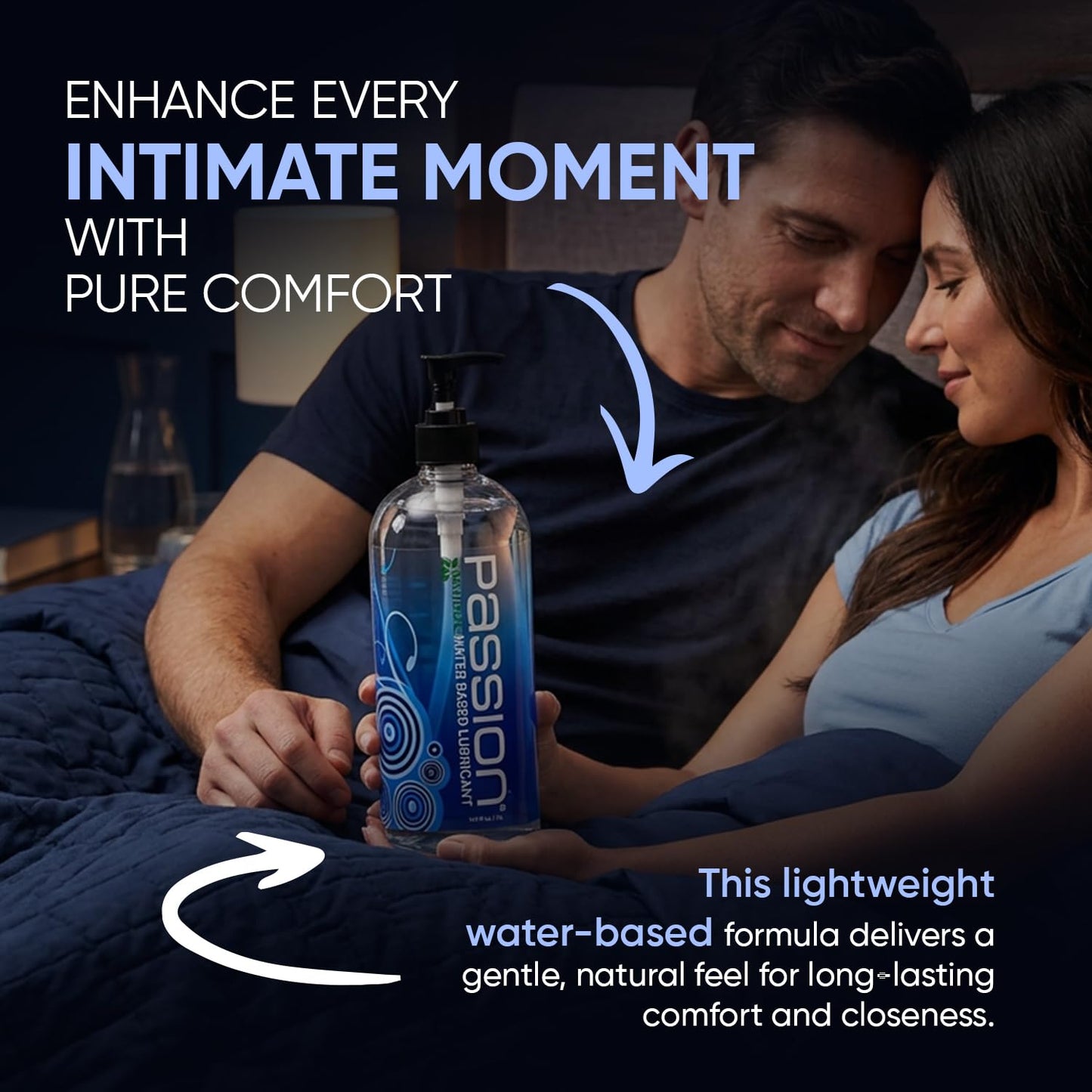 Passion Natural Water-Based Personal Lubricant Twin Pack, Premium, Non-Sticky, Easy-to-Clean Formula for Smooth, Comfortable Use - 34 Fl Oz (Pack of Two)