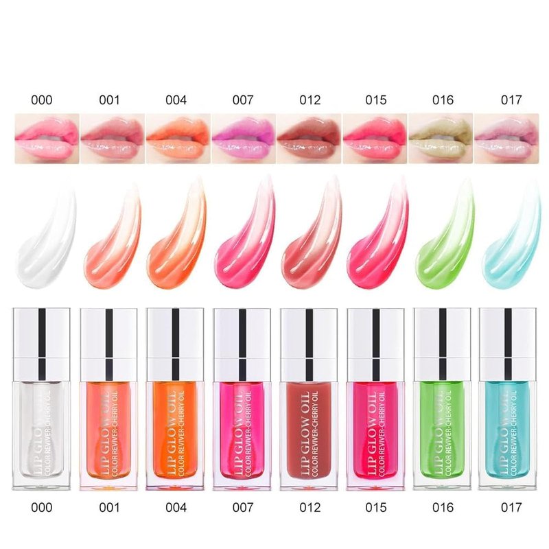 Hydrating Lip Glow Oil - Tinted Lip Care for Dry Lips | Non-Sticky, Plumping Formula - Mahogany