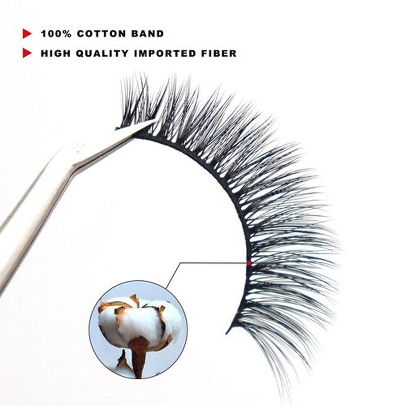 Veleasha Lashes 5D Faux Mink Lashes Cat Eye Lashes Handmade False Eyelashes Wispy Fake Lashes 7 Pairs Luxurious Volume Fake Eyelashes Pack (5D28)