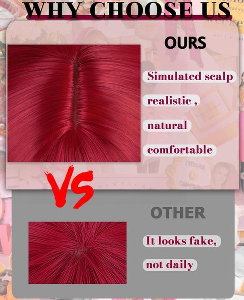 MeaYOO Red Wig with Bangs for Women,12 Inch Red Bob Wig Short Wigs Natural Looking Straight Synthetic Heat Resistant Fiber Wigs for Girls Daily Party Use Shoulder Length Colorful Wig Cosplay Wigs