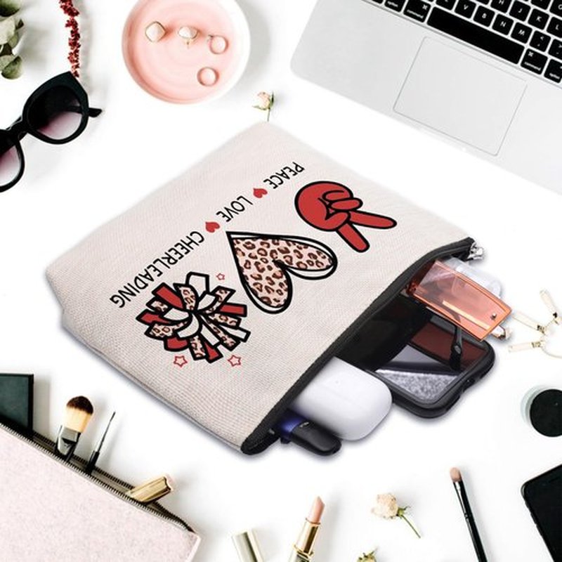 CEASQVAA Cheer leading Gifts for Women, Makeup Cosmetic Bag Gifts for Cheer-leading Women Friends, Birthday Gifts for Cheerleader travel Makeup Pouch
