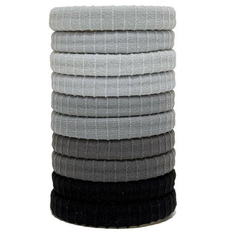 Jseng 10Packs Seamless Hair Ties for Women - No Damage Elastic Ponytail Holders Hair Accessories for Thick Curly Hair - Cool Toned Blue