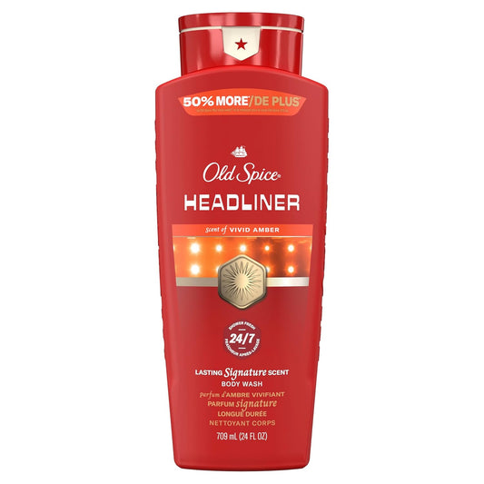 Old Spice Body Wash for Men - Refreshing 24/7 Clean & Moisturizing Formula | 24 oz with Black Currant, Leather, Amber Scent