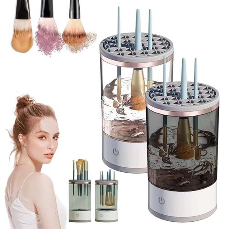 The Cozy Luna Brush Cleaner for All Makeup Brush, 9000 RPM Beauty Swirl Cosmetic Brush Cleaner, Automatic Electric Makeup Brush Cleaner, IP65 Waterproof, Your Makeup Brush Game Changer (Mixed*2PCS)
