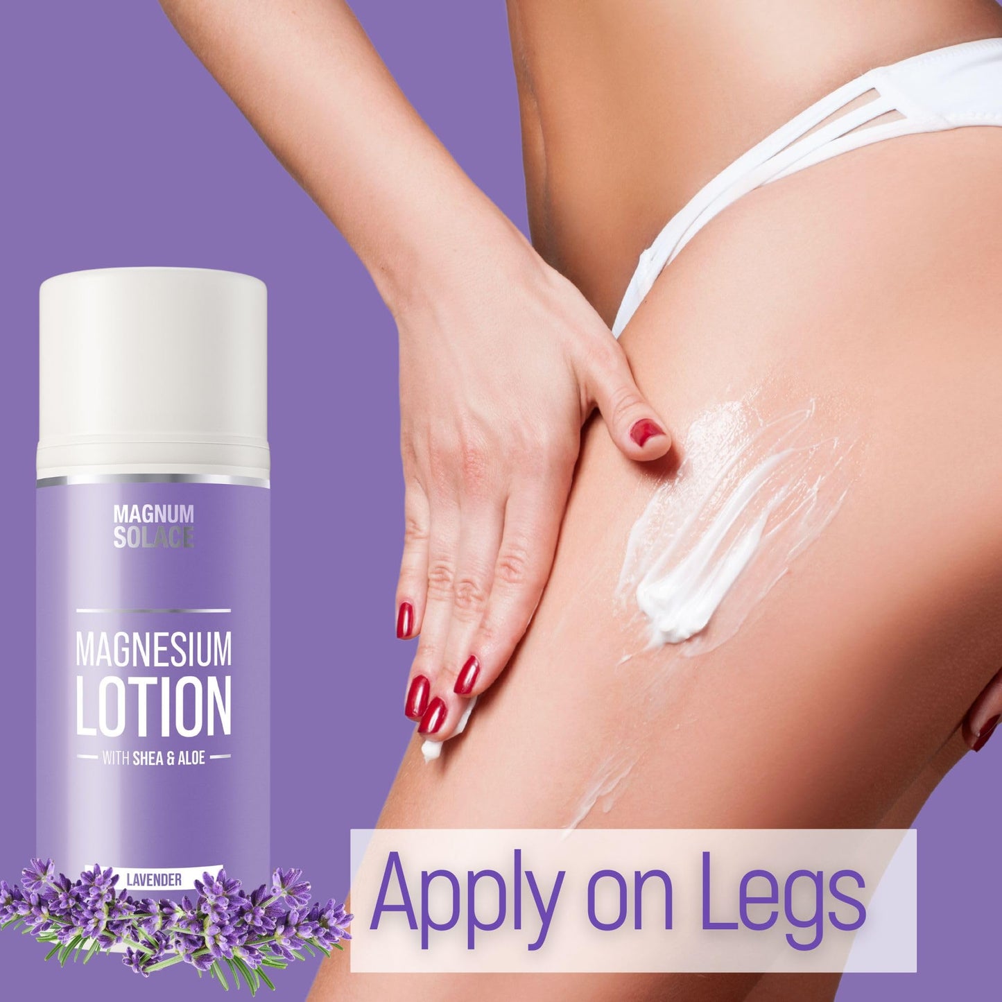 Magnum Solace Magnesium Lotion with Aloe, Shea, Coconut - Alternative to Topical Magnesium Cream - Lavender