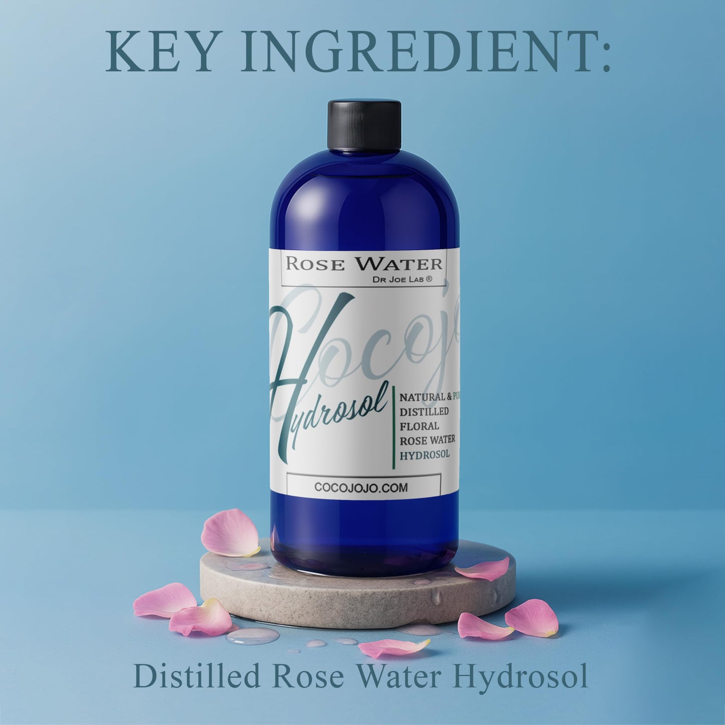 COCOJOJO Rose Water Hydrating Face Mist, 32 oz - Pure and Natural Rose Hydrosol for All Skin Types