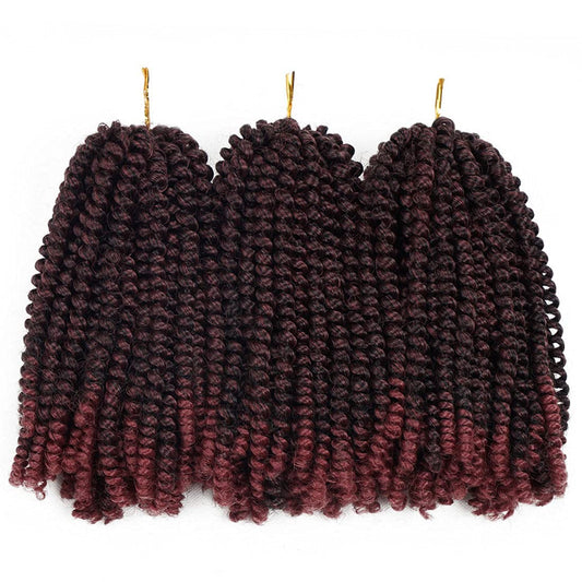 Beyond Beauty Spring Twist Crochet Hair 90strands 8 Inch Fluffy Spring Twists Braiding,Spring Twist Crochet Braids Bomb Twist Crochet Hair for Black Women(T1B BUG)