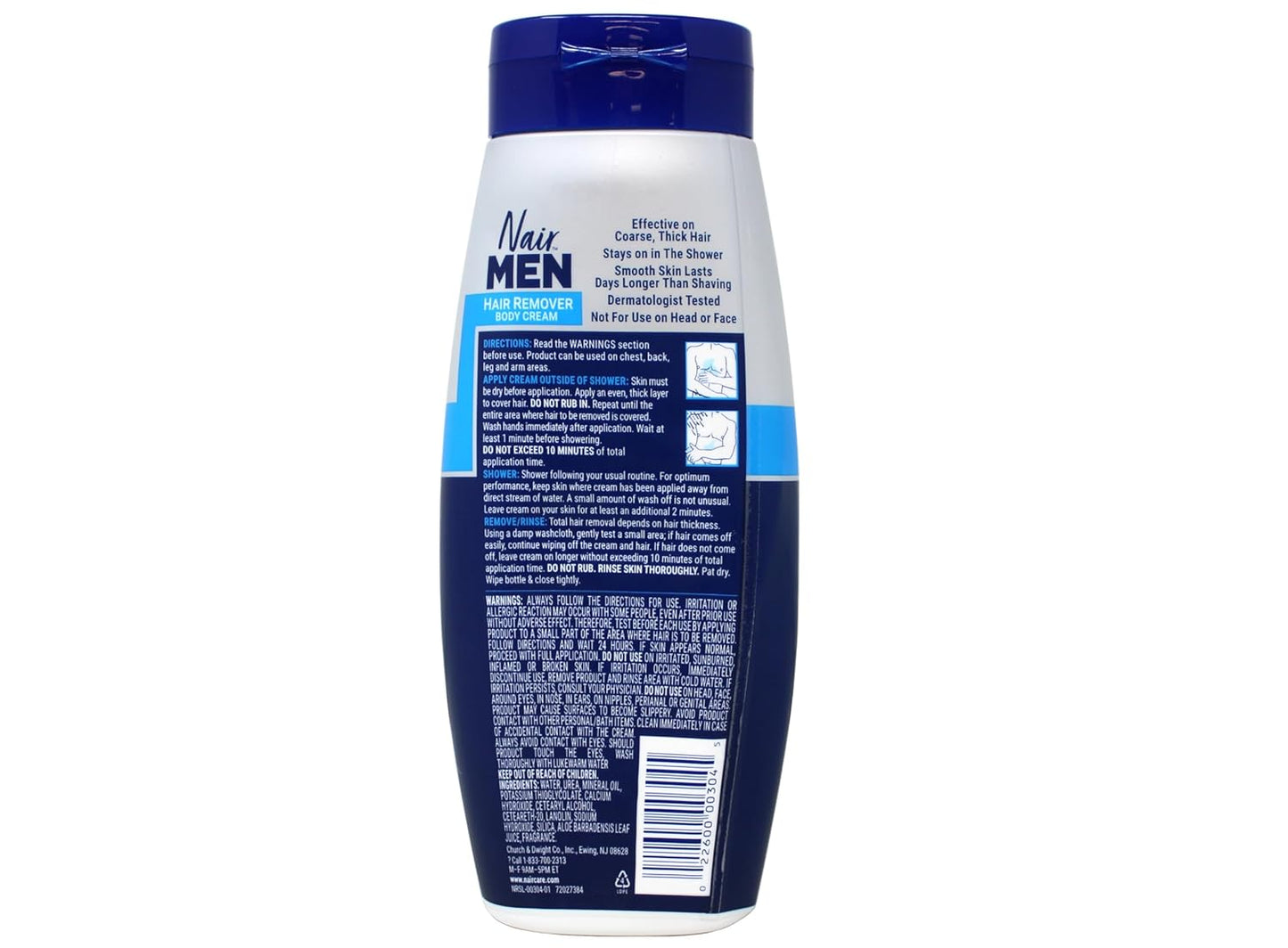 Nair Hair Remover for Men Hair Remover Body Cream, 12 oz (2-Pack)