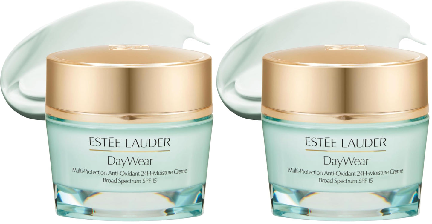 Estée Lauder DayWear Multi-Protection Anti-Oxidant 24H-Moisture Cream SPF 15 | Anti-Aging Moisturizer | Face Moisturizer for Dry Skin,1.7 Ounce,(Pack of 2)