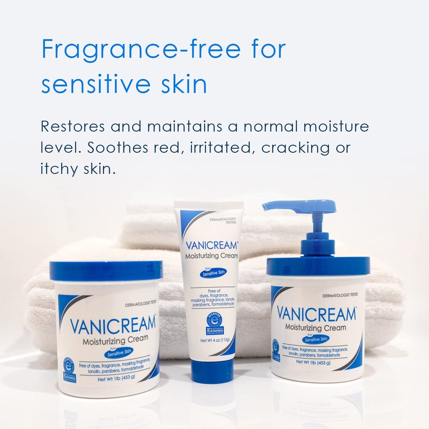 Vanicream Moisturizing Skin Cream for Sensitive Skin with Pump Dispenser - 16 oz, Pack of 2