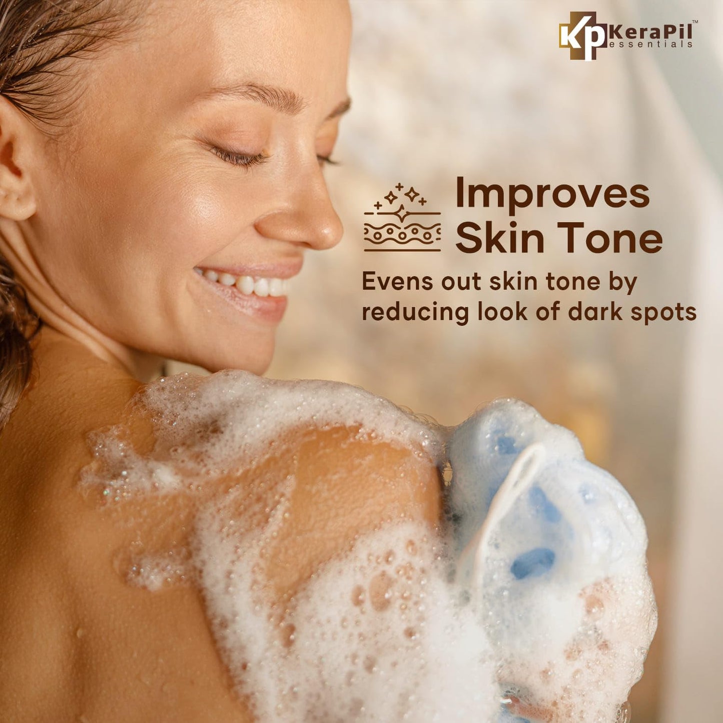 KERAPIL Exfoliating Body Wash, Coconut and Vanilla, 16 fl oz