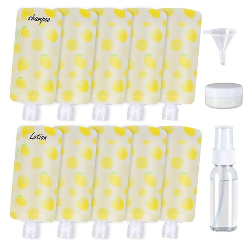 PACKISM Travel Containers for Liquids - 13 Pack Leak Proof 3oz TSA Approved Liquid Travel Pouches, Stand Up, Slim & Lightweight Design, Space Saving, Pack More Shampoo Conditioner Lotion Body Wash