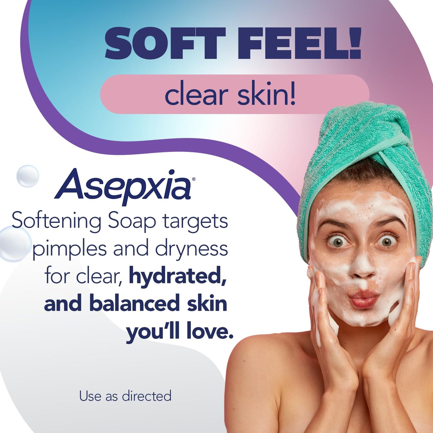 Asepxia Acne Treatment Softening Bar Soap | 2% Salicylic Acid Cleanser, Wash away Oil & Impurities, Soothes with Cucumber Extract, Daily Use, Refreshes Skin, Face Wash, 4 Oz, 2-Pack