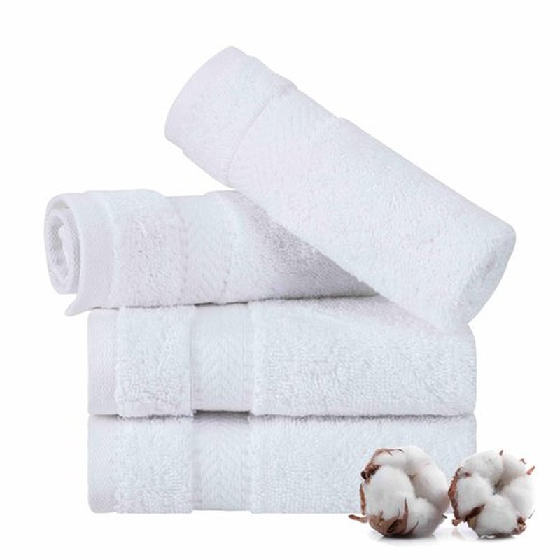 TEXTILOM Washcloths for Body and Face – Hotel and Spa Quality & Soft & Absorbent & Quick Dry Wash Cloths for Your Body – 100% Turkish Cotton Wash Clothes Towel Set of 4 (13 x 13 inches) - White