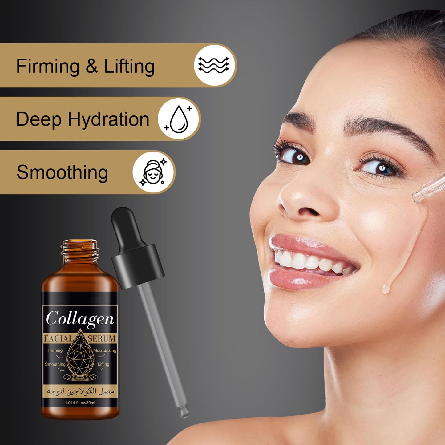 2PC Collagen Serum for Face for Women, Collagen Face Essence for Firming Lifting Moisturizing Smoothing, Day-Night Anti-Aging Serum for Wrinkles, Fine Lines and Dryness 1.014 Fl Oz *2