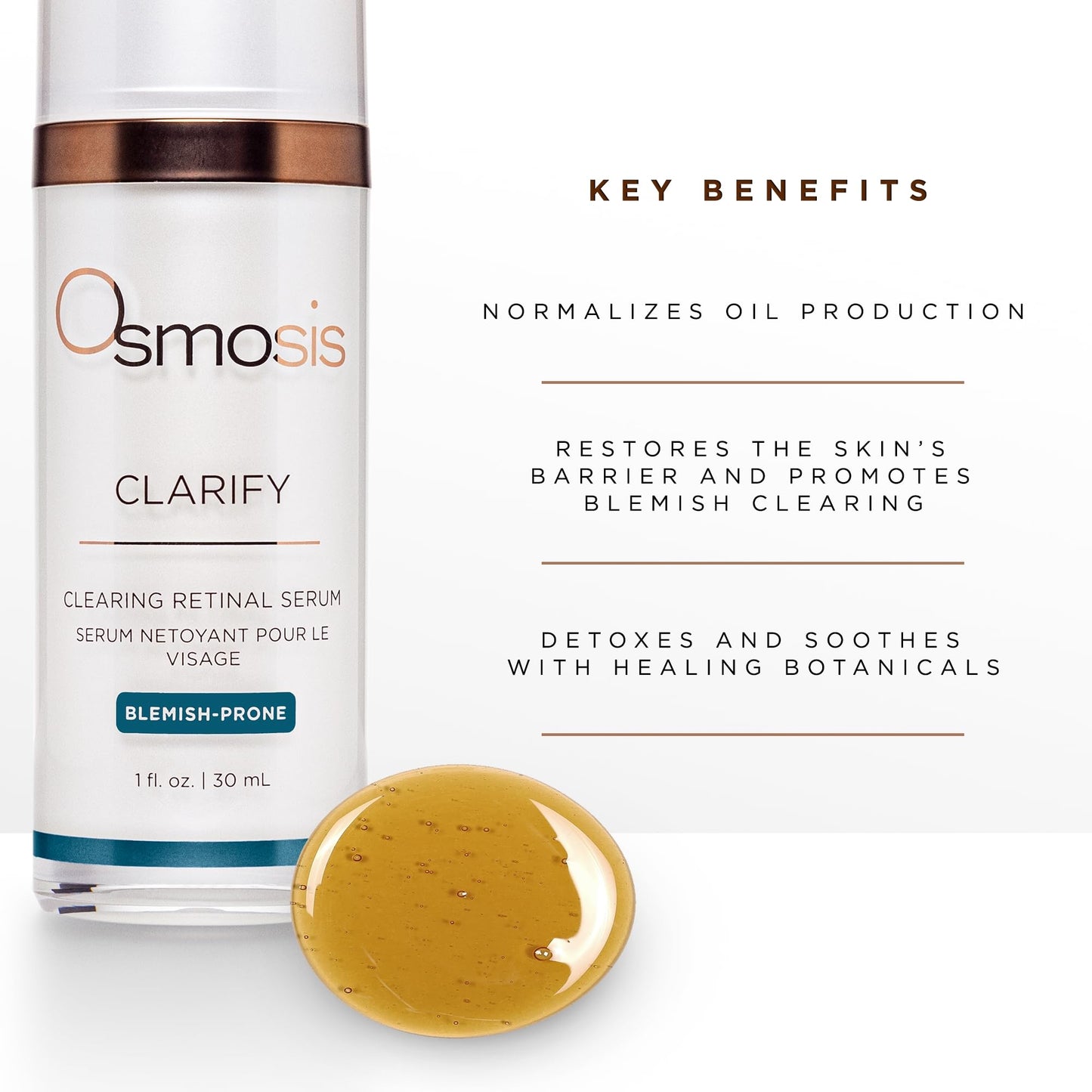 Osmosis Clarify Clearing Retinal Facial Serum for Blemish Prone Skin 1 Fl Oz