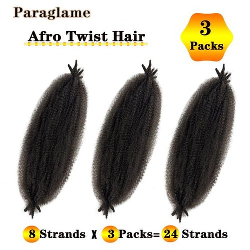 18 Inch Wrapping Hair for Soft Locs, Cuban Twist Hair 3 Packs Pre-Separated Springy Afro Twist Hair Extension for Women Kids, Kinky Afro Twist Crochet Hair Spring Twist Hair (3Packs, 4#)