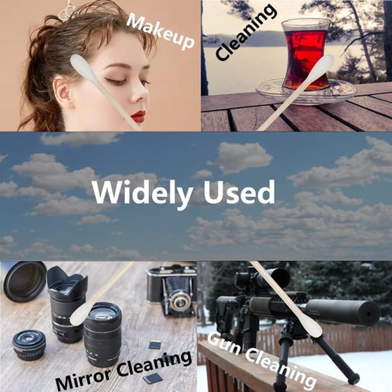 6 Inch Long Cotton Swabs,500pcs Cotton Swabs,Long Cotton Swabs with Wooden Handle,Great for Gun Cleaning,Pet Care and Makeup