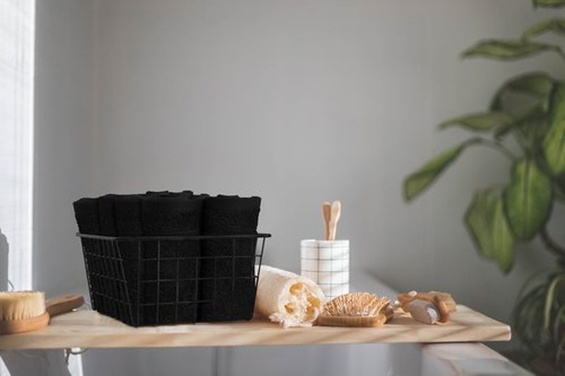 Tens Towels 60 Pack Cotton Washcloths, 12 x 12 in, Ultra Soft, Gentle, Absorbent and Durable Face Towels, Luxurious Hotel Quality, Ultimate Comfort, Perfect for Home, Gym, Spa (Black)