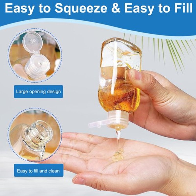 Cosywell Travel Bottles for Toiletries 4pcs 3.4oz Travel Shampoo Bottles TSA Approved Travel Size Containers Leak Proof Empty Lotion Bottles with Flip Cap Small Plastic Squeeze Bottles