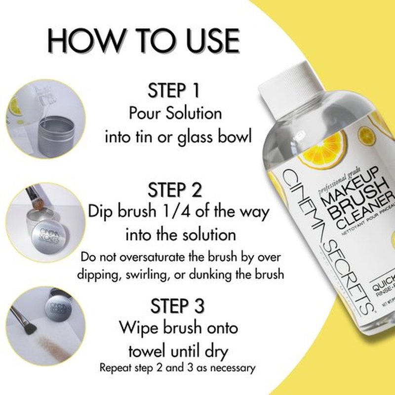 Cinema Secrets Professional Makeup Brush Cleaner, 8 fl oz, Lemon