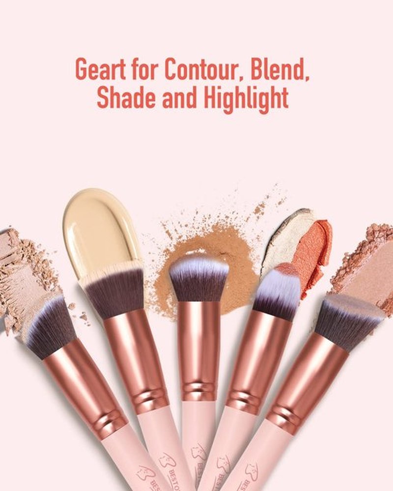 Makeup Brushes Makeup Brush Set, BESTOPE PRO Makeup Brushes Kit, 16Pcs Professional Makeup Brush Set for Eye and Face, Foundation Powder Concealers Blush Eyeshadow Brush Make UP Brushes Kit Pink