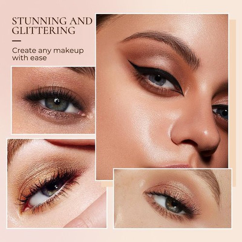 Eyeshadow Stick Set, 2025 New 16 Color Highlighter Eyeshadow Pencil Waterproof Glitter Eye Shadow Eyeliner Pen, Cream Eyeshadow Long Lasting Waterproof High Pigmented Eye Shadow (#15 Gold Brown)