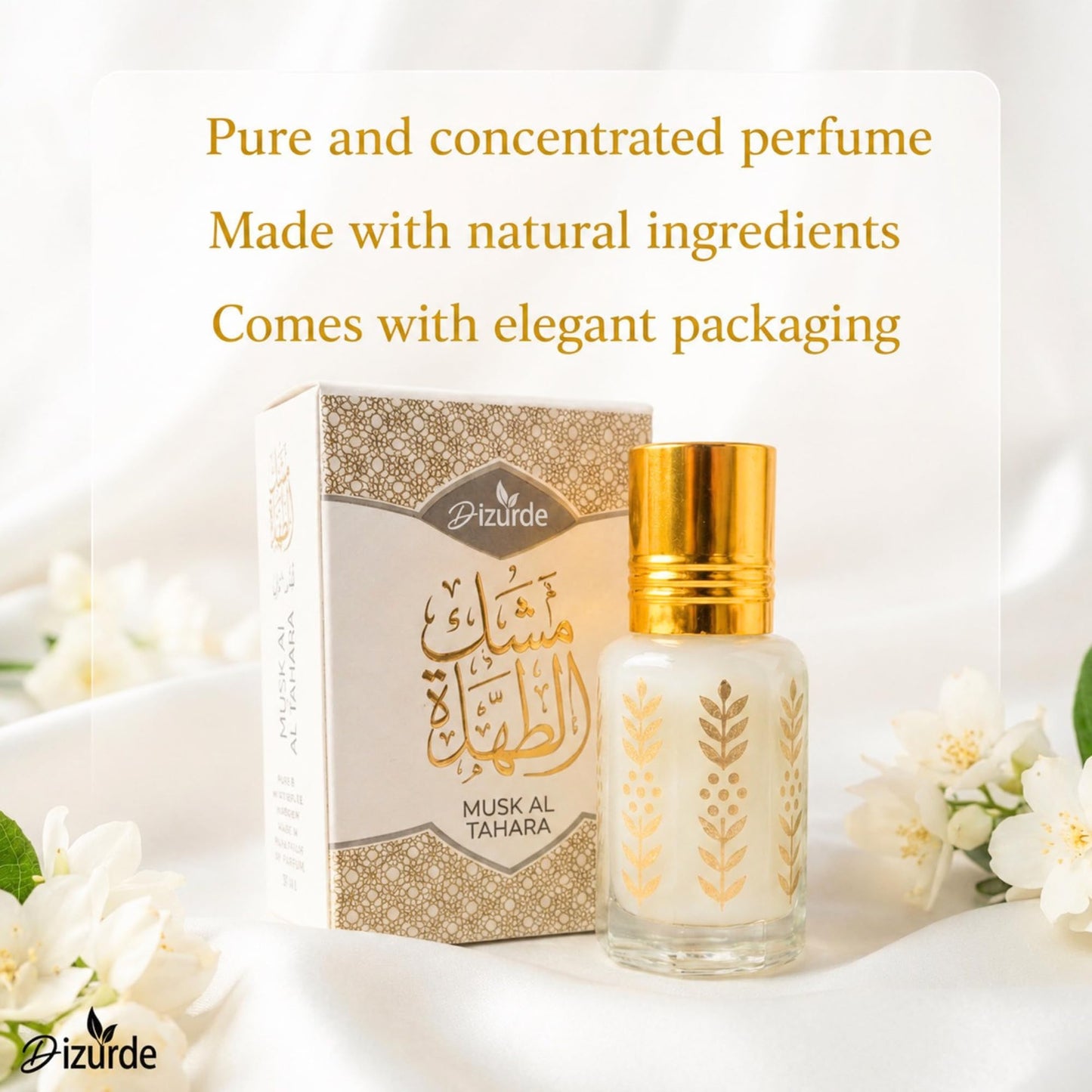 Dizurde Musk Al Tahara 6mL | White Musk Perfume for Women | Egyptian Musk Oil Arabian Perfume | Soft Skin Scent for Everyday Wear & Layering