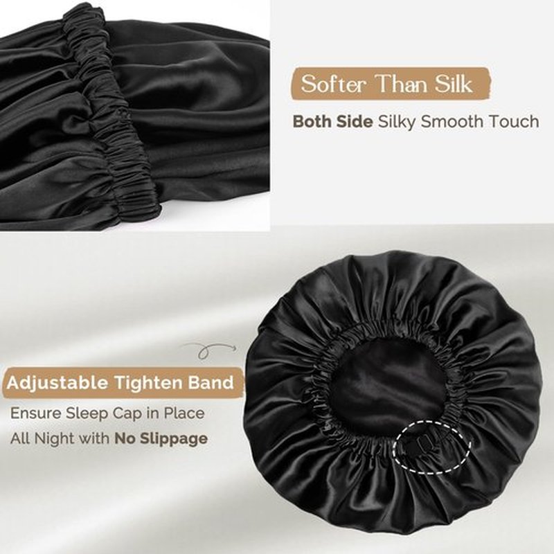 YANIBEST Silk Bonnet Satin Bonnet for Sleeping Women and Men, Adjustable Double Layer Hair Bonnet for Curly Braids Hair