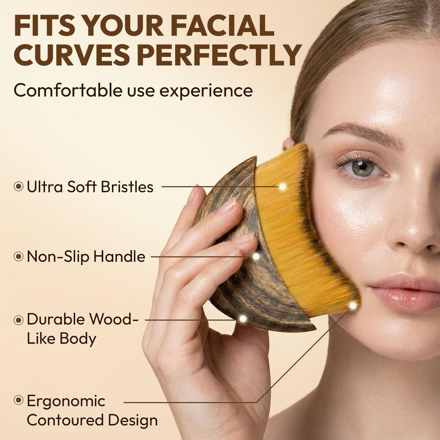 Lymphatic Contour Face Brush, Soft Contour Face Brush for Lymphatic Drainage, Chin & Jawline Sculpting, Dry Lymphatic Drainage Massager, Ergonomic Skin Fit Design to Reduce Puffiness, Relieve Fatigue