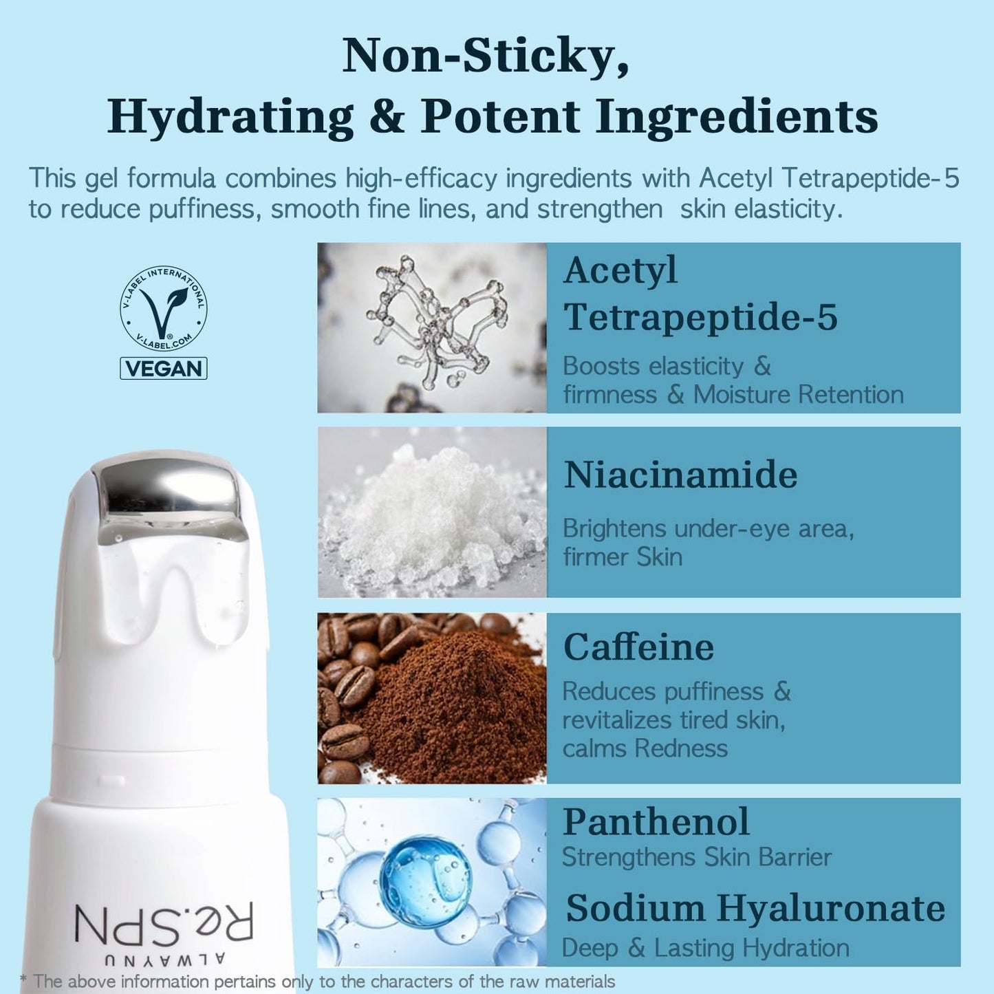 Re.SPN Peptide Firming Roller Eye Serum–Hydrating Eye Care for Puffy Eyes & Dark Circles with Caffeine & Niacinamide,Cooling Gua Sha Metal Applicator,Under Eye Brightener, Vegan K-Beauty(0.67 fl oz)