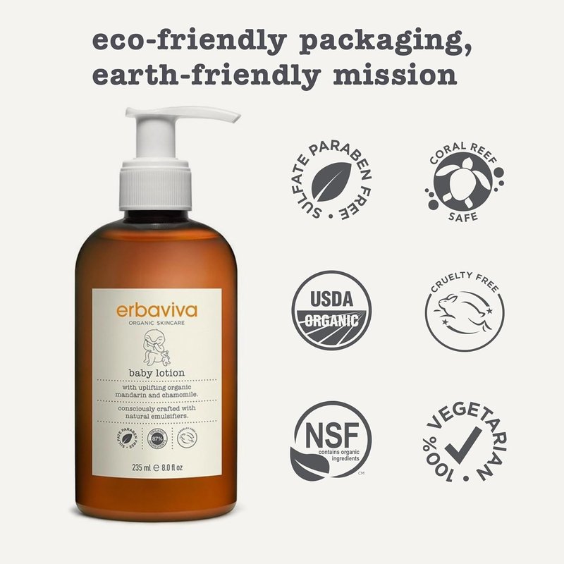 Organic Baby Lotion - Natural Moisturizer for Sensitive Skin | 8 Fl Oz