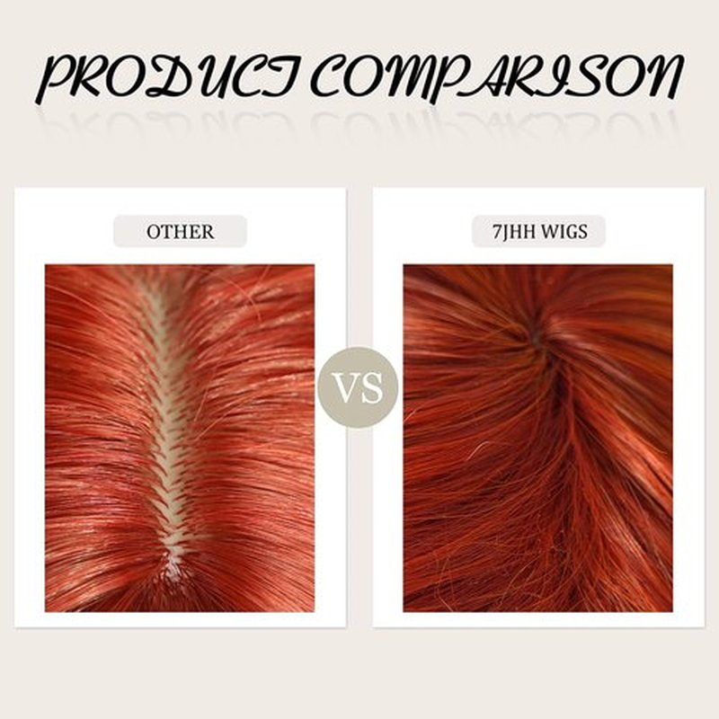 7JHH WIGS Long Wavy Costume Wigs Cosplay Mermaid wig for Women Halloween Party Used High Temperature Heat Resistant Fiber Natural Hairline Cos I Love Lucy Wig (28in, Ginger Orange Mermaid Wig)