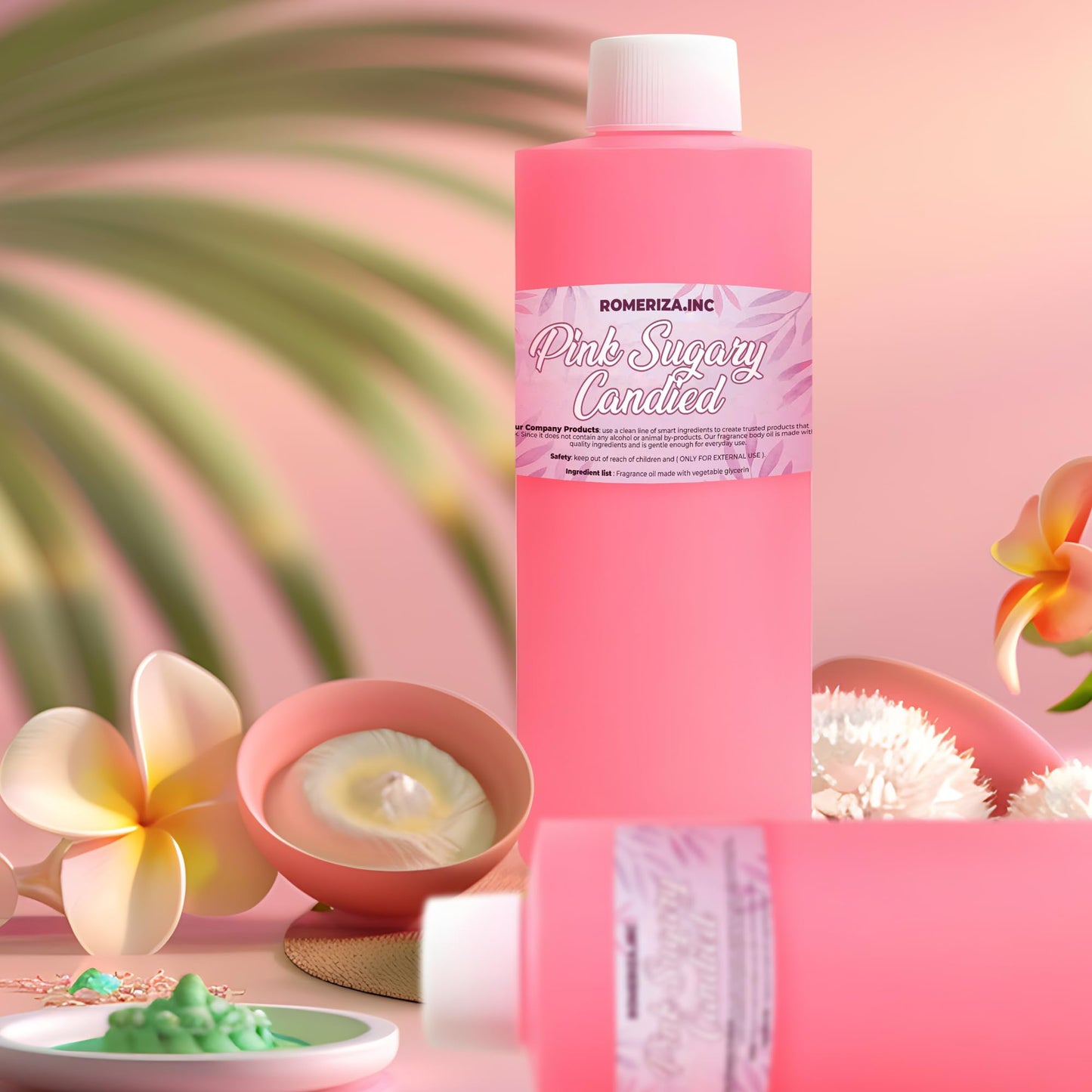 Pink Sugary Candied Fragrance Body Oil - Luxury Scented Body Oil Perfume- Women Natural Scented Oil - Long Lasting Perfume - Uncut Fragrance Oil in Plastic Bottle 4 Fl Oz (Pack of 1)