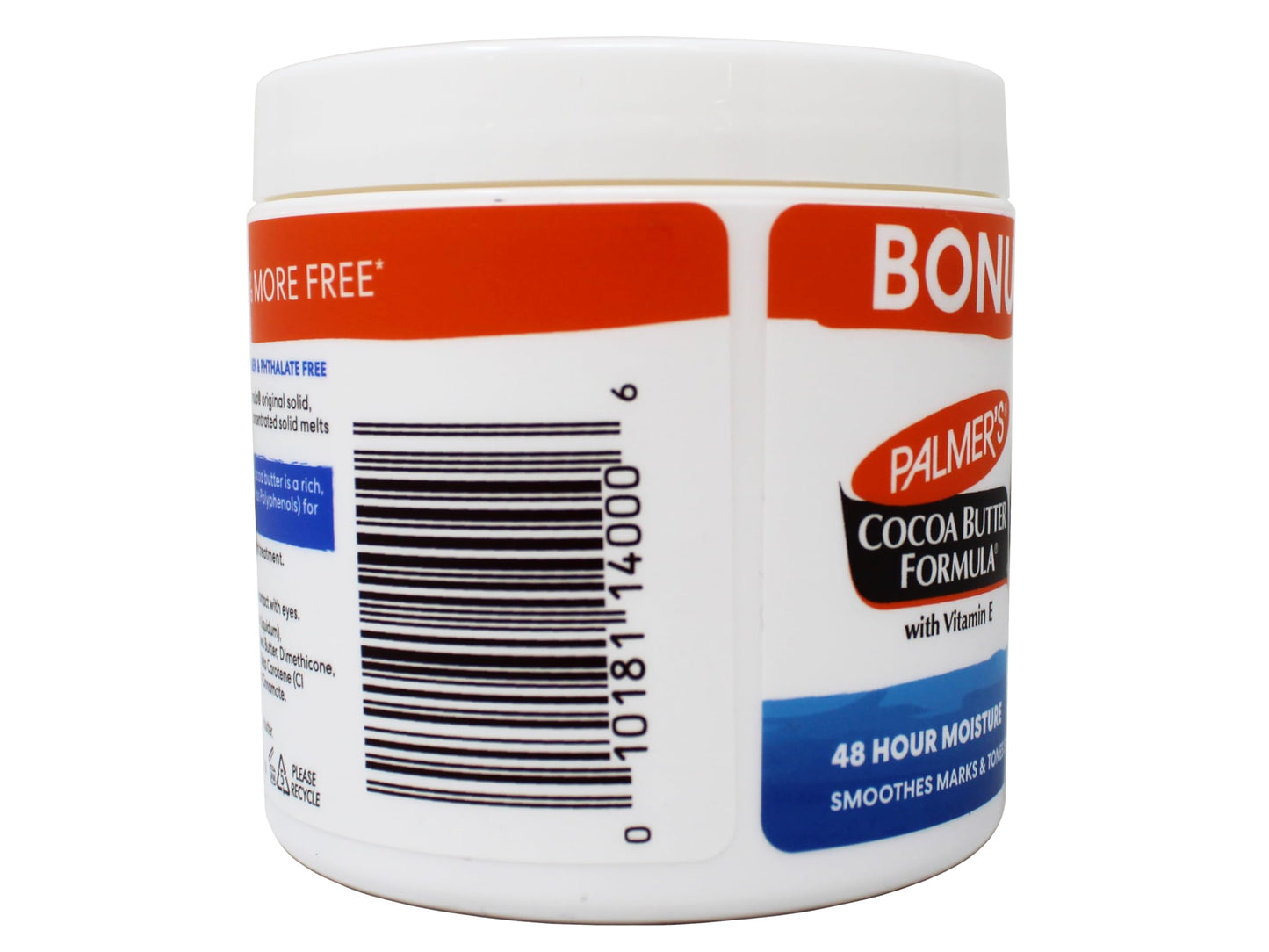 Palmer's Cocoa Butter Formula with Vitamin E, Body Moisturizer, Relieves Rough, Dry Skin, Smoothes Marks & Tones Skin, ("Bonus") 4.4 OZ Jar - 2 Pack