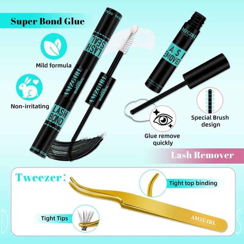 Lash Clusters Kit 280pcs DIY Eyelash Clusters Kit,Individual Lashes Kit 30D 40D D Curl with Lash Bond and Seal, Lash Glue Remover, Lash Tweezers for Lashes Clusters Extension Kit(9-18mm,D-MIX kit)