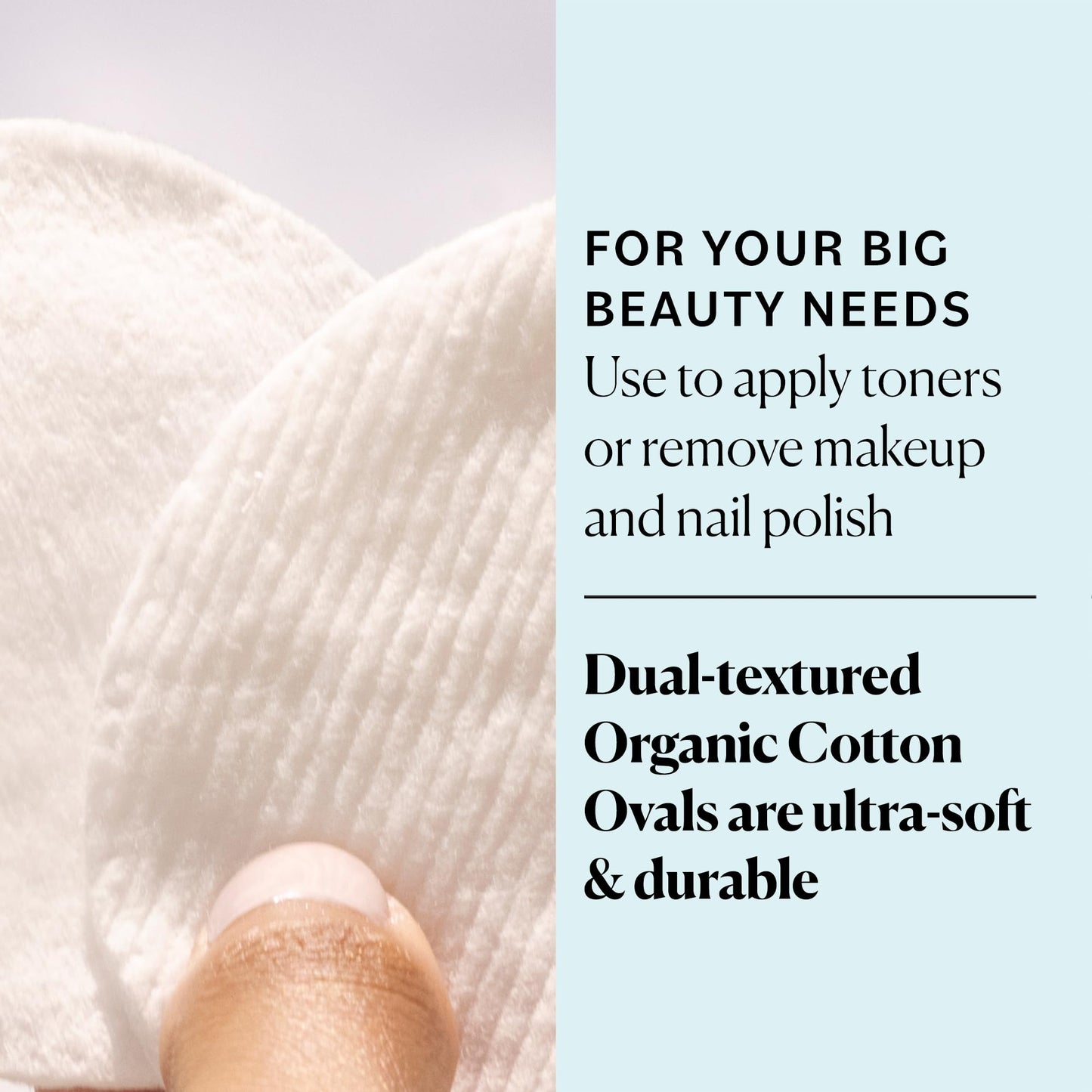 Sky Organics Organic Premium Cotton Large Pads for Makeup Removal, Cleansing, Toner Application, 100% Pure Organic Cotton with GOTS Certified, Dual Textured Design, DIY ebook Included