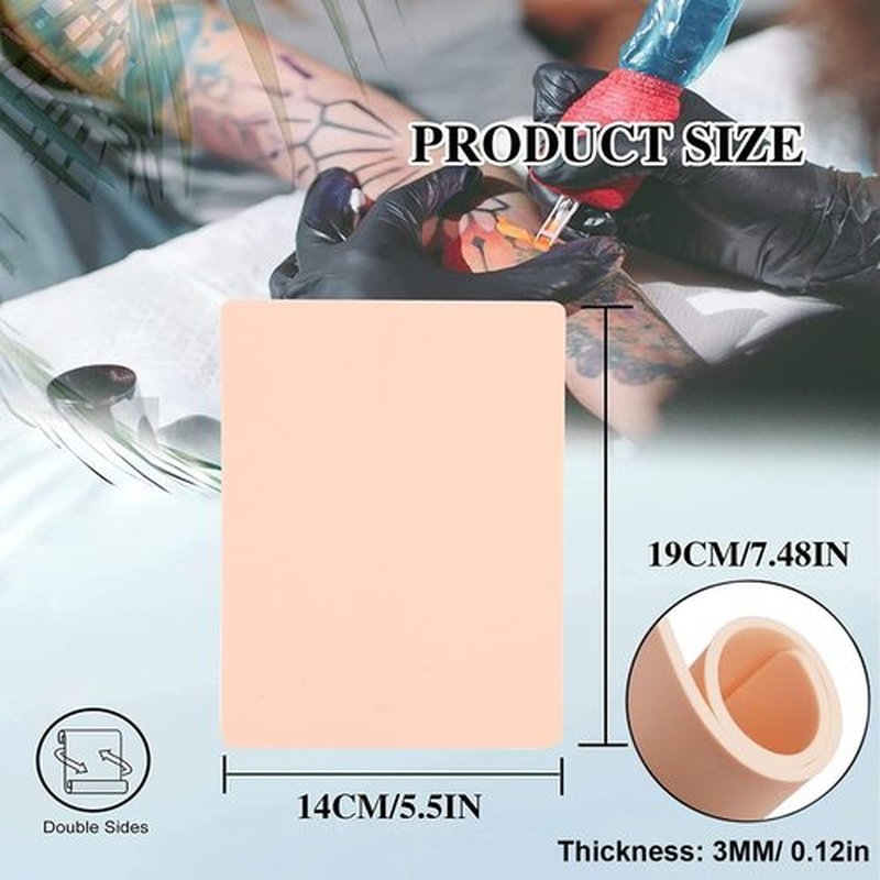 Tattoo Practice Skins 3MM - Prgislew 10Pcs Thick Tattoo Fake Skin Double Sides 7.4x5.6" Blank Tattoo Skin Practice Tattooing and Microblading Eyebrow Practice Skin Kit for Tattoo Supplies
