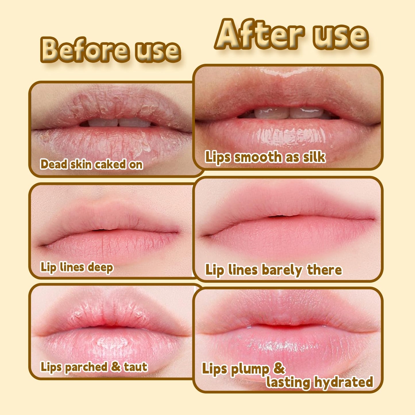 HAIOLORPRO 4PCS Turmeric Lip Scrub and Turmeric Lip Balm with Brush Set, Natural Lip Scrubber Exfoliator for Dry, Dull, Chapped, Dark lips, Reduces Fine Lines, Deeply Hydrates and Moisturizes