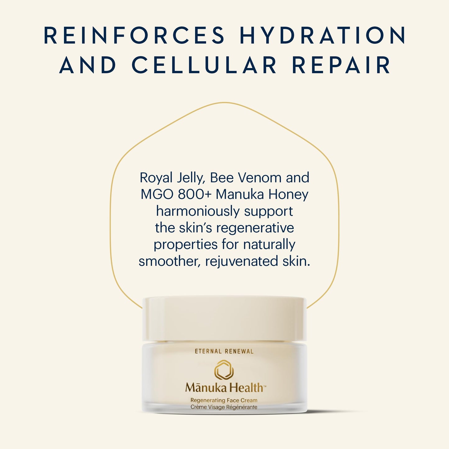 Manuka Health Regenerating Face Cream with Manuka Honey, Bee Venom & Royal Jelly – 50 ml / 1.69 oz – Clinically Proven Natural Face Moisturizer Improves Dark Spots, Crow’s Feet, Fine Lines & Wrinkles