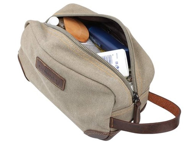 emissary Mens Travel Toiletry Bag, Dopp Kit for Men, Travel Bathroom Bag Shaving Kit Bag for Men, Travel Kit Small Bag for Travel (Light Gray)