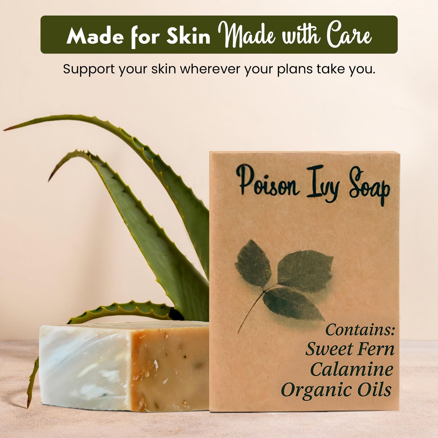 Poison Ivy Soap Bar - All Natural Poison Ivy Treatment Soap with Sweet Fern, Oatmeal & Manuka Honey - Antibacterial Skin Cleanser for Soothing Itch & Rashes - Poison Ivy Oak Soap Bar (3.5 oz, 2-Pack)