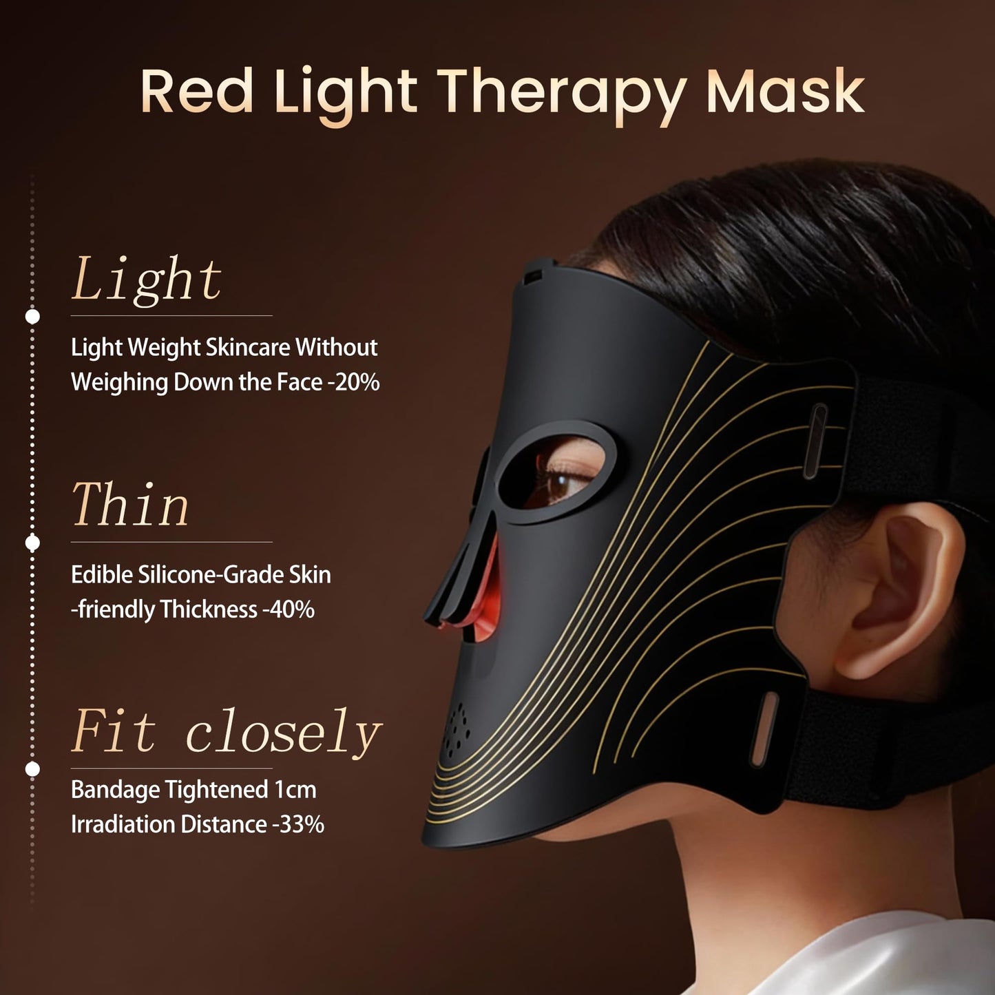 Red Light Therapy Mask for Face 4 Modes Cordless Led Face Mask Light Therapy with 2000mAh Rechargeable Remote LED Face Mask at Home& Travel